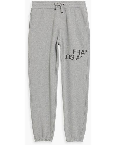 FRAME Printed French Cotton-terry Sweatpants - Gray
