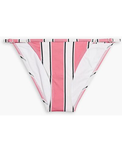 Solid & Striped The Lulu Striped Low-rise Bikini Briefs - Pink