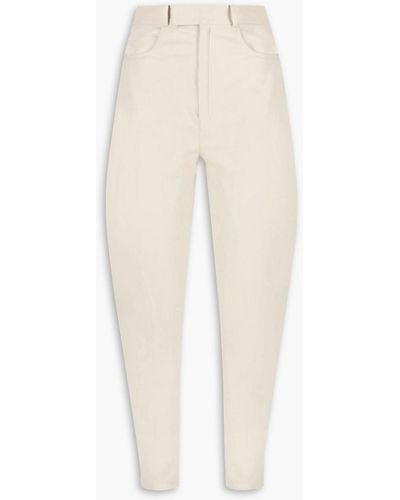 Zeynep Arcay Leather Tapered Pants - White