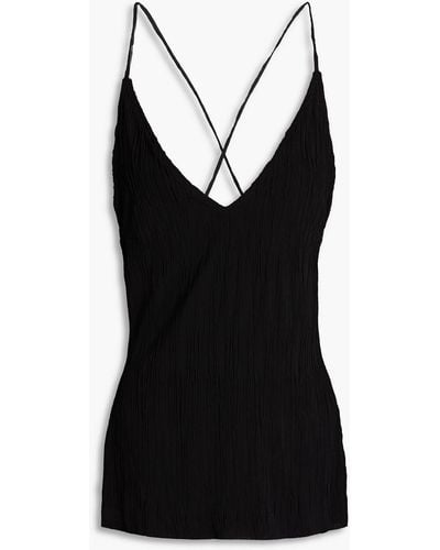 Bassike Plissé-jersey Camisole - Black