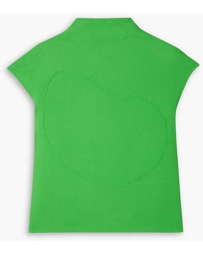 Gauchère Vladia Cutout Textured-crepe Blouse - Green