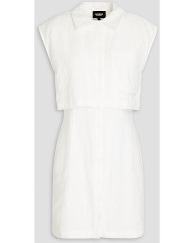 Monrow Hemdkleid in minilänge aus bio-baumwollgaze - Weiß
