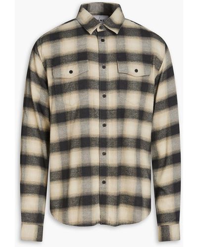 FRAME Checked Cotton-flannel Shirt - Natural