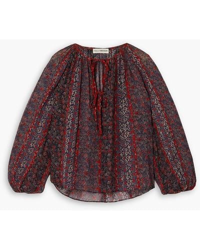 Ulla Johnson Deetra bluse aus seiden-voile mit floralem print - Rot