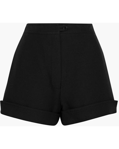 Valentino Garavani Wool And Silk-blend Crepe Shorts - Black