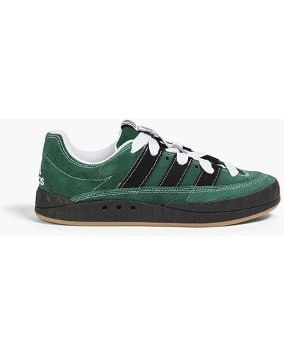 adidas Originals Adimatic Ynuk Striped Suede Sneakers - Green