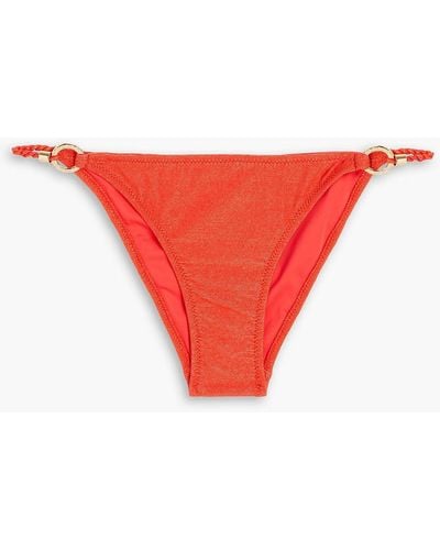 Heidi Klein Metallic Low-rise Bikini Briefs - Red