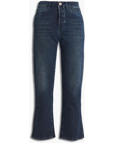 3x1 Austin hoch sitzende cropped jeans mit geradem bein - Blau