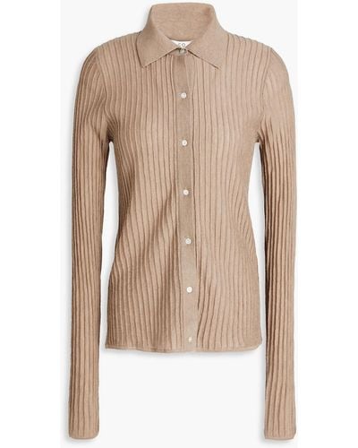 Co. Ribbed Cashmere Cardigan - Natural