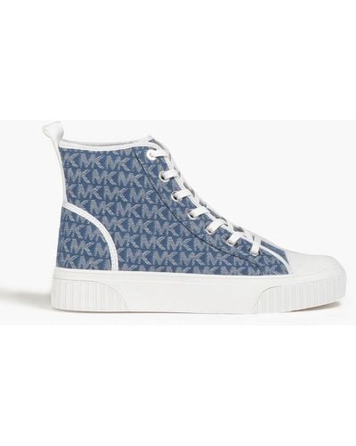 MICHAEL Michael Kors Logo-print Jacquard High-top Trainers - Blue