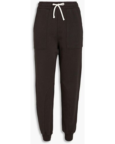 Ba&sh Toledo Cropped French Cotton-terry Track Trousers - Black