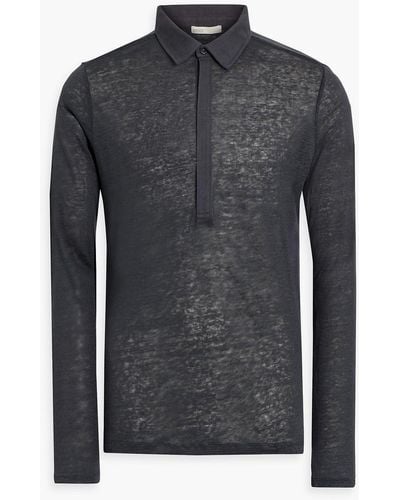 Onia Linen Polo Shirt - Black