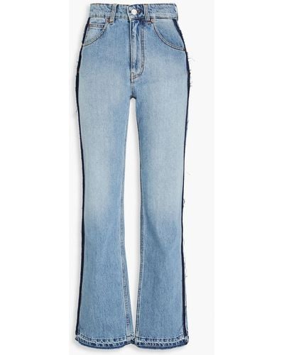 Victoria Beckham Hoch sitzende bootcut-jeans in ausgewaschener optik - Blau
