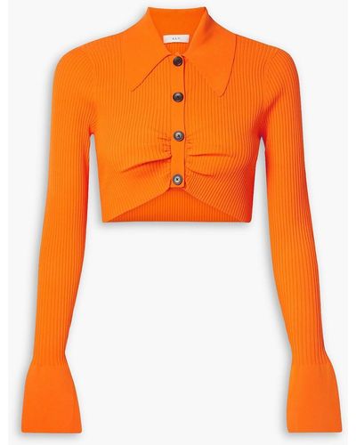 A.L.C. Ashlyn Cropped Ribbed-knit Top - Orange