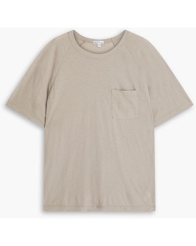 James Perse T-shirt aus einer baumwoll-leinenmischung - Weiß
