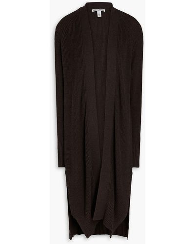 Autumn Cashmere Oversized Ribbed Cotton Cardigan - Black