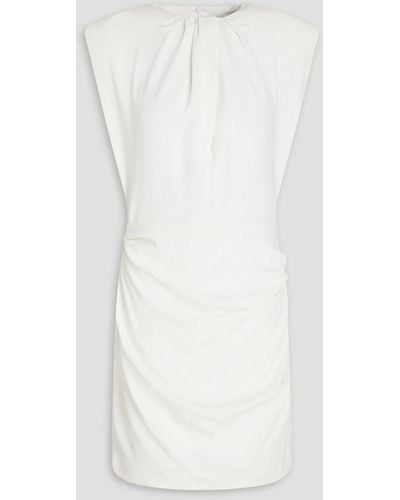 IRO Ruched Crepe Mini Dress - White
