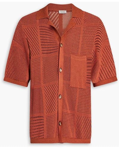 Nanushka Pointelle-knit Shirt - Red