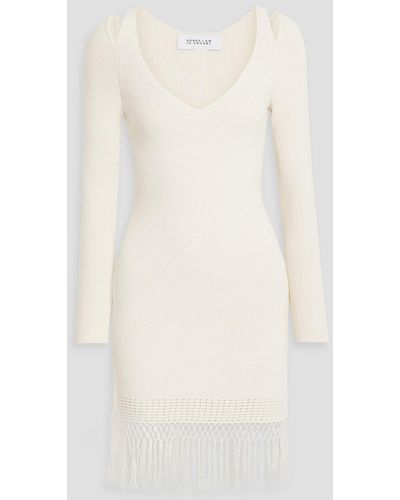 10 Crosby Derek Lam Atlantis Macramé-trimmed Cotton-blend Mini Dress - White