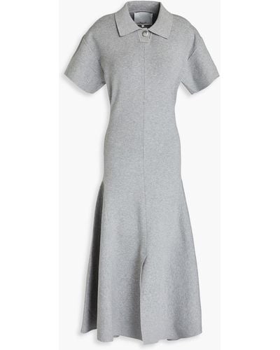 3.1 Phillip Lim Ribbed-knit Midi Shirt Dress - Grey