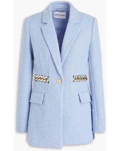 Rebecca Vallance Carine Chain-embellished Tweed Blazer - Blue