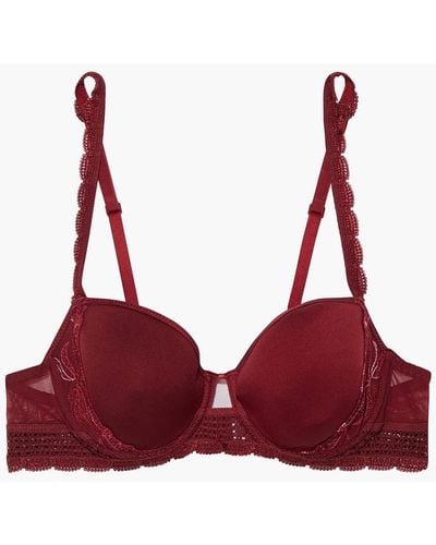Simone Perele Simone Pérèle Kiss Lace-trimmed Embroidered Tulle And Jersey Underwired Bra