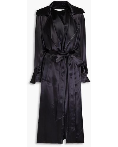 Victoria Beckham Crepe-satin Trench Coat - Black