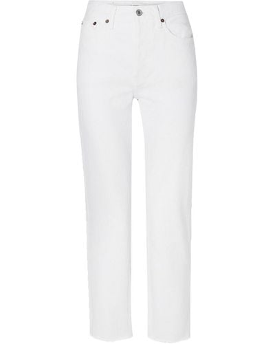 RE/DONE Originals Stove Pipe High-rise Straight-leg Jeans - White