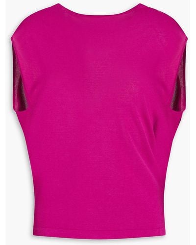 Alberta Ferretti Open-back Draped Knitted Top - Pink