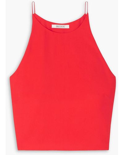 Gauchère Cropped Twill Camisole - Red