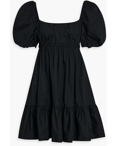 10 Crosby Derek Lam Ada Ruffled Cotton-poplin Mini Dress - Black