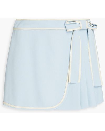 RED Valentino Skirt-effect Bow-detailed Crepe Shorts - Blue
