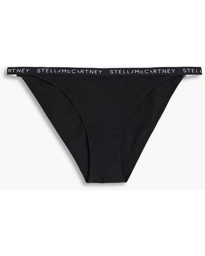 Stella McCartney Halbhohes höschen aus stretch-baumwoll-jersey - Schwarz