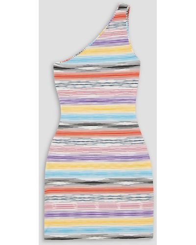 Missoni One-shoulder Space-dyed Knitted Mini Dress - Grey