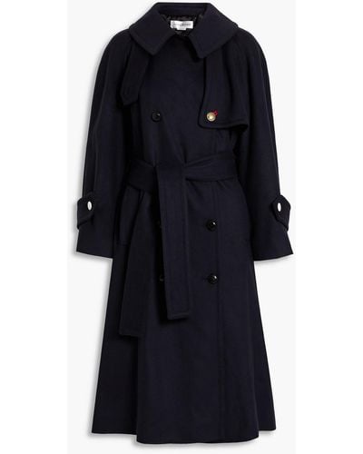 Victoria Beckham Wool Trench Coat - Black