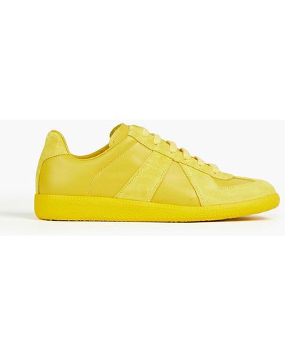 Maison Margiela Replica Suede And Leather Sneakers - Yellow