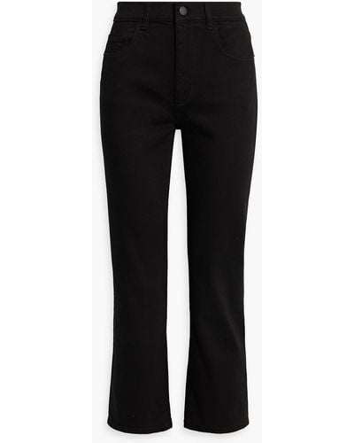 DL1961 Patti Cropped High-rise Straight-leg Jeans - Black