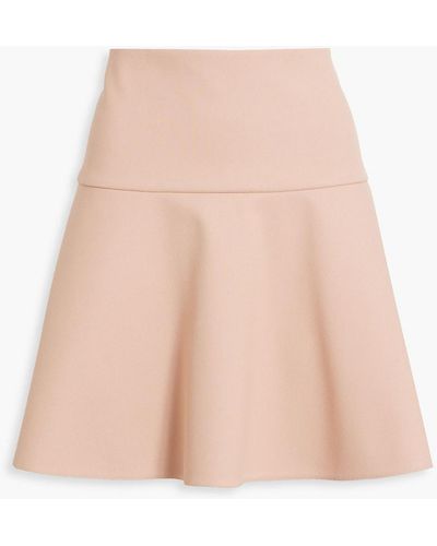 RED Valentino Fluted Twill Mini Skirt - Natural