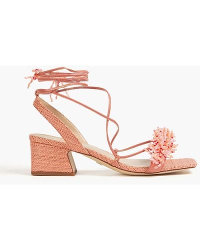 Sam Edelman Walda Bead-embellished Woven Sandals - Pink