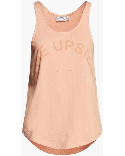 The Upside Issy Logo-print Recycled Cotton-blend Tank - Orange