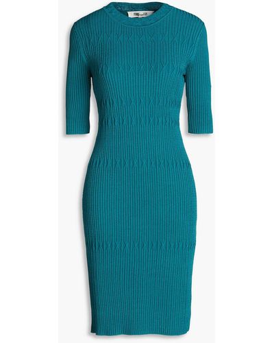 Diane von Furstenberg Cable-knit Dress - Blue
