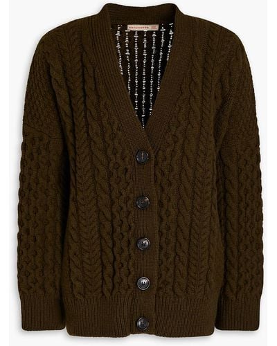&Daughter Lena Cable-knit Wool Cardigan - Brown
