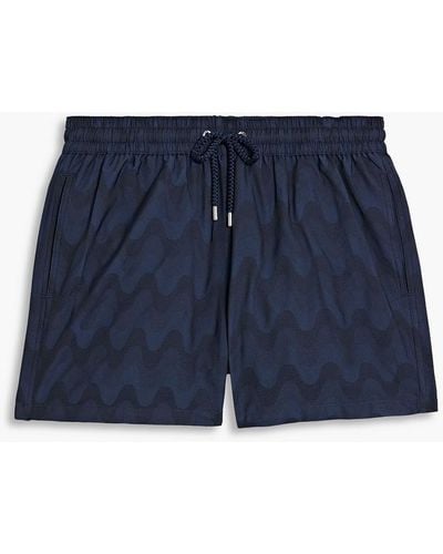 Frescobol Carioca Mid-length Jacquard Swim Shorts - Blue