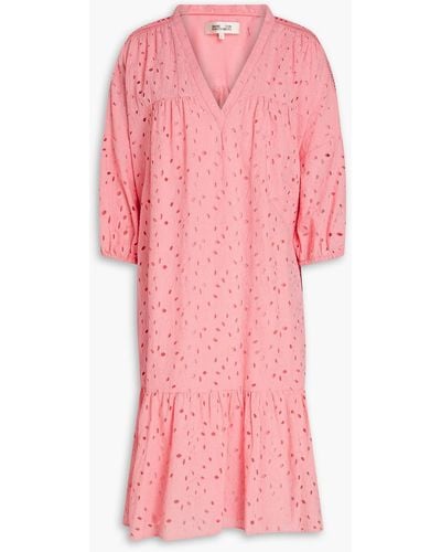 Diane von Furstenberg Agar kleid aus baumwolle mit lochstickerei - Pink