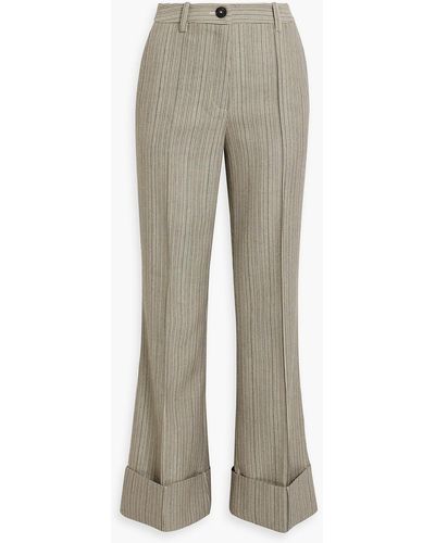 Co. Striped Wool-tweed Bootcut Pants - Gray