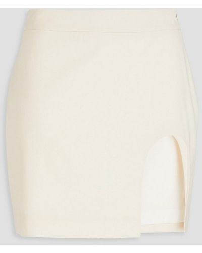 Zeynep Arcay Cutout Wool-blend Mini Skirt - Natural