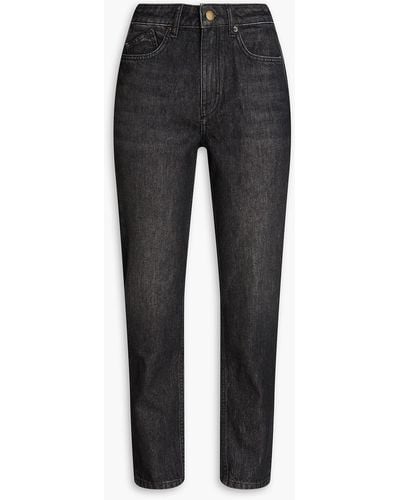 Maje High-rise Tapered Jeans - Black