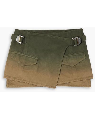 Dion Lee Utility Denim Wrap Mini Skirt - Green