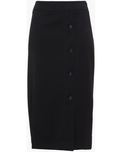 Victoria Beckham Button-detailed Crepe Midi Skirt - Black