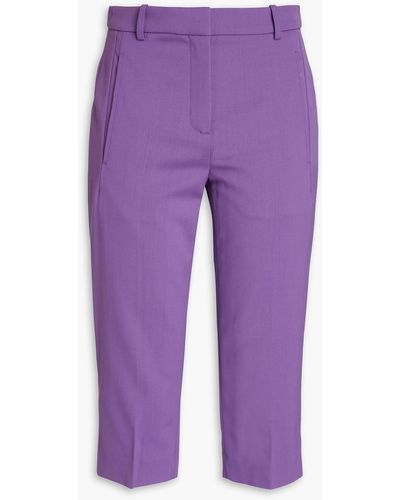 Loulou Studio Cropped Stretch-wool Slim-leg Trousers - Purple